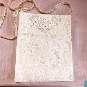 HandmadeDressy Ivory Lace Crossbody Bag, 9”x7”, New, Bags & Purses, Accessory